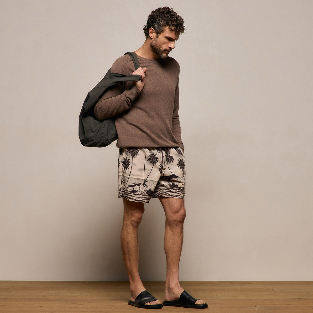 Palm Printed Short in Stone | James Perse Los Angeles