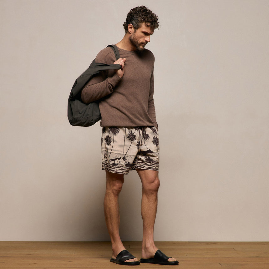 Palm Printed Short in Stone | James Perse Los Angeles
