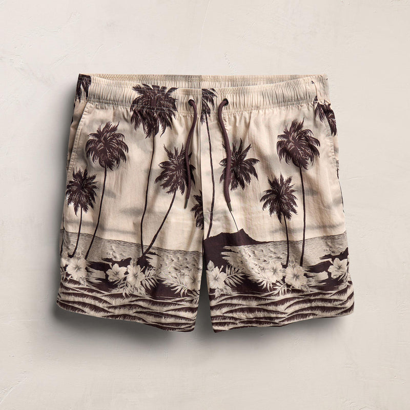 Palm Printed Short in Stone | James Perse Los Angeles