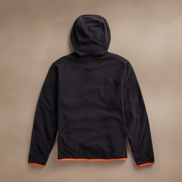 Tech Waffle Performance Hoodie  in Black/Orange | James Perse Los Angeles