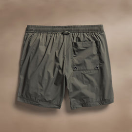 Technical Stretch Nylon Split Hem Boardshort in Artillery | James Perse Los Angeles