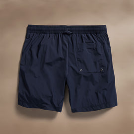 Technical Stretch Nylon Split Hem Boardshort in Navy | James Perse Los Angeles