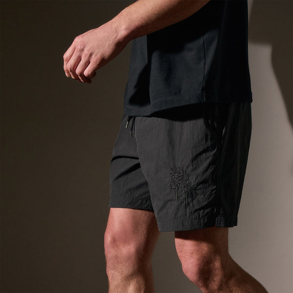 Palm Embroidery Shorts in Black | James Perse Los Angeles