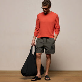 Palm Embroidered Boardshort in Granite | James Perse Los Angeles