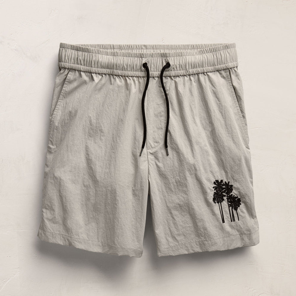 Palm Embroidered Boardshort in Salt | James Perse Los Angeles