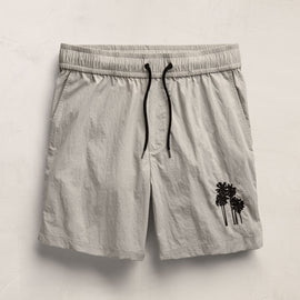 Palm Embroidered Boardshort in Salt | James Perse Los Angeles