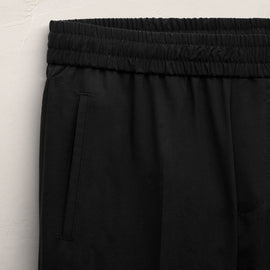 Lighweight Wool Pull On Trouser in Black | James Perse Los Angeles