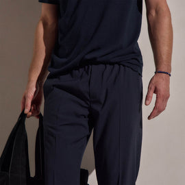 Lighweight Wool Pull On Trouser in Blue Noir | James Perse Los Angeles
