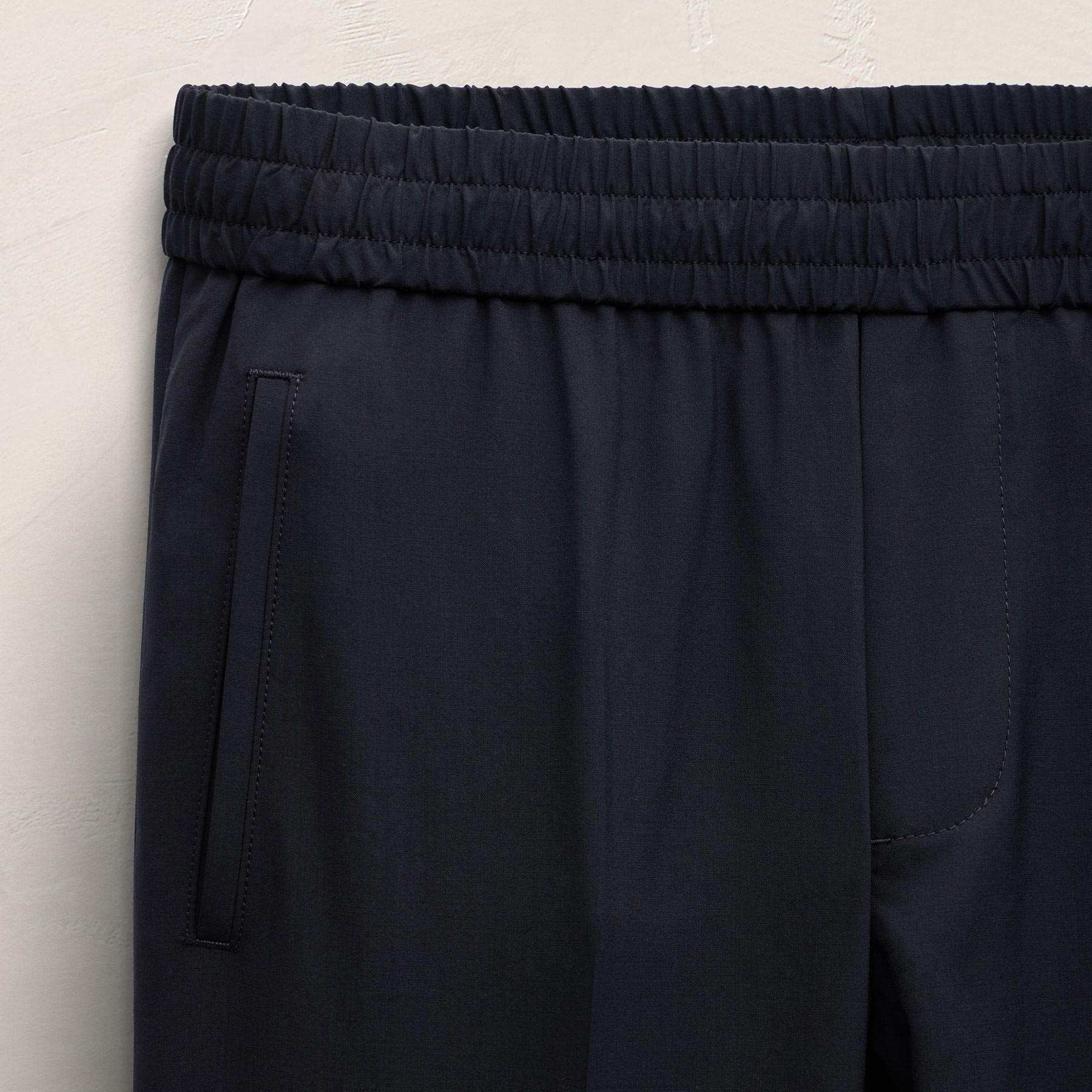 Lighweight Wool Pull On Trouser in Blue Noir | James Perse Los Angeles