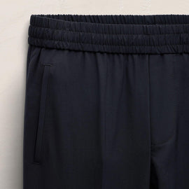 Lighweight Wool Pull On Trouser in Blue Noir | James Perse Los Angeles