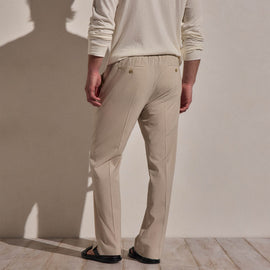 Lighweight Wool Pull On Trouser in Flax | James Perse Los Angeles
