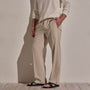 Lighweight Wool Pull On Trouser in Flax | James Perse Los Angeles