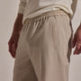 Lighweight Wool Pull On Trouser in Flax | James Perse Los Angeles
