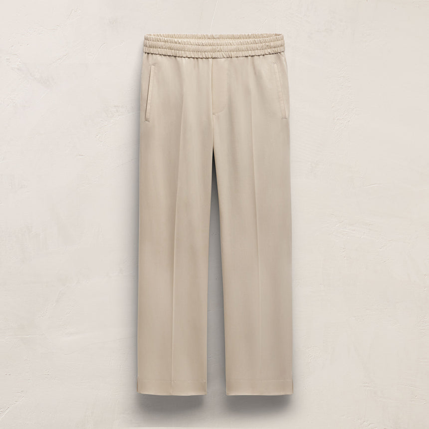 Lighweight Wool Pull On Trouser in Flax | James Perse Los Angeles