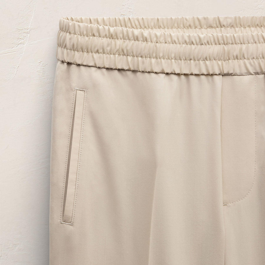 Lighweight Wool Pull On Trouser in Flax | James Perse Los Angeles