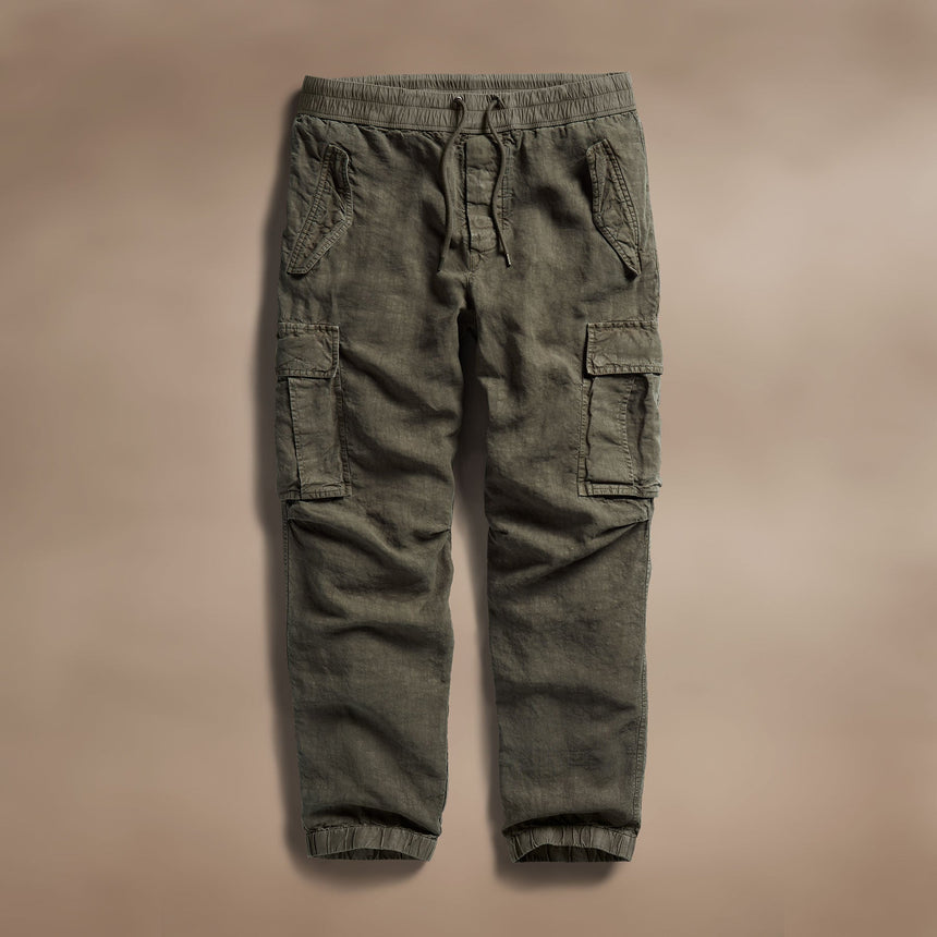 Textured Linen Flight Pant in Army Green | James Perse Los Angeles
