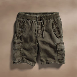 Textured Linen Flight Short in Army Green | James Perse Los Angeles
