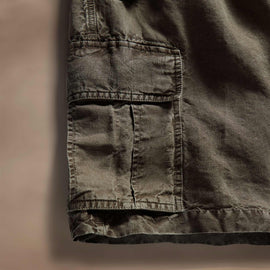 Textured Linen Flight Short in Army Green | James Perse Los Angeles