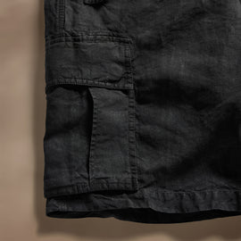 Textured Linen Flight Short in Black | James Perse Los Angeles