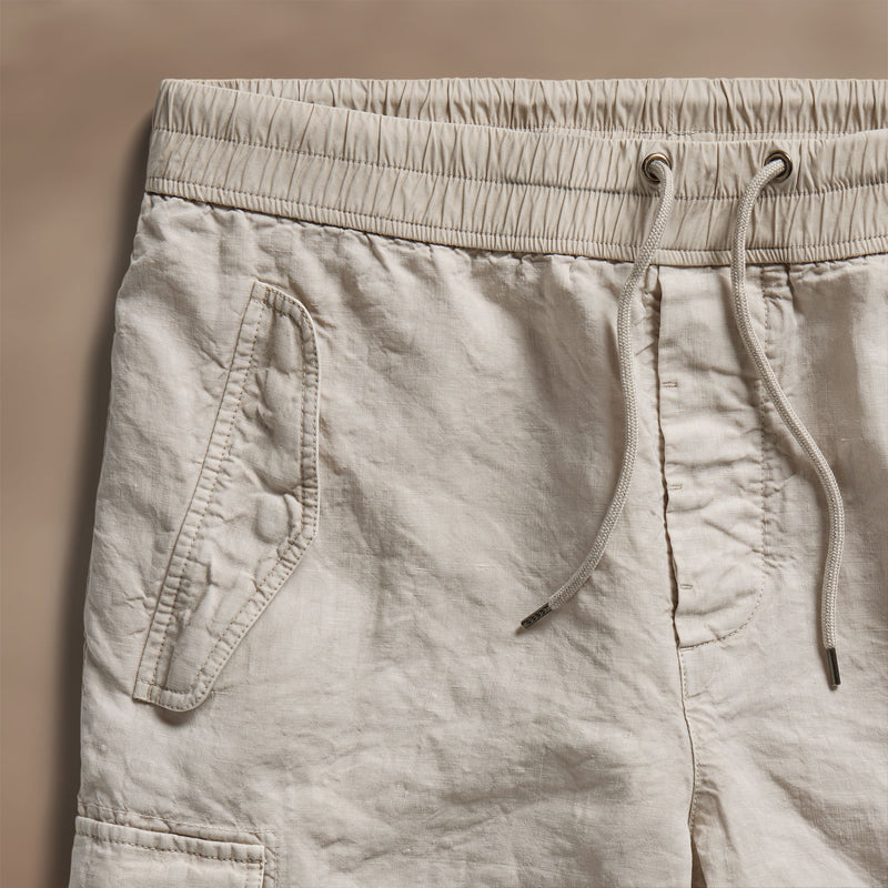 Textured Linen Flight Short in Salt Pigment | James Perse Los Angeles