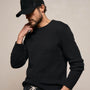 Stretch Cotton Crew Sweater in Black | James Perse Los Angeles