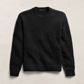 Stretch Cotton Crew Sweater in Black | James Perse Los Angeles