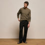 Stretch Cotton Crew Sweater in Light Olive | James Perse Los Angeles