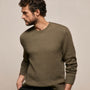 Stretch Cotton Crew Sweater in Light Olive | James Perse Los Angeles