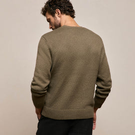 Stretch Cotton Crew Sweater in Light Olive | James Perse Los Angeles
