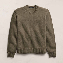 Stretch Cotton Crew Sweater in Light Olive | James Perse Los Angeles