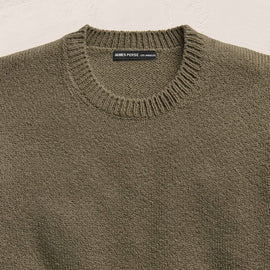 Stretch Cotton Crew Sweater in Light Olive | James Perse Los Angeles