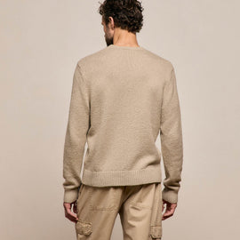 Stretch Cotton Crew Sweater in Taupe | James Perse Los Angeles