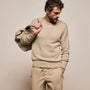 Stretch Cotton Crew Sweater in Taupe | James Perse Los Angeles