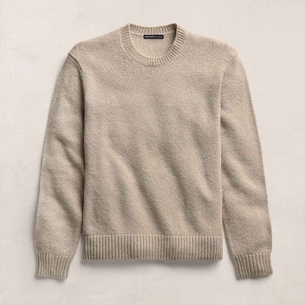 Stretch Cotton Crew Sweater in Taupe | James Perse Los Angeles