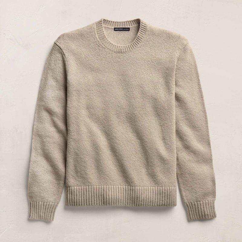Stretch Cotton Crew Sweater in Taupe | James Perse Los Angeles