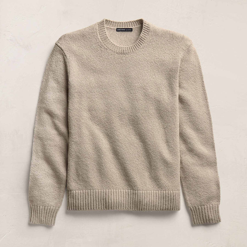 Stretch Cotton Crew Sweater in Taupe | James Perse Los Angeles