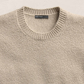Stretch Cotton Crew Sweater in Taupe | James Perse Los Angeles