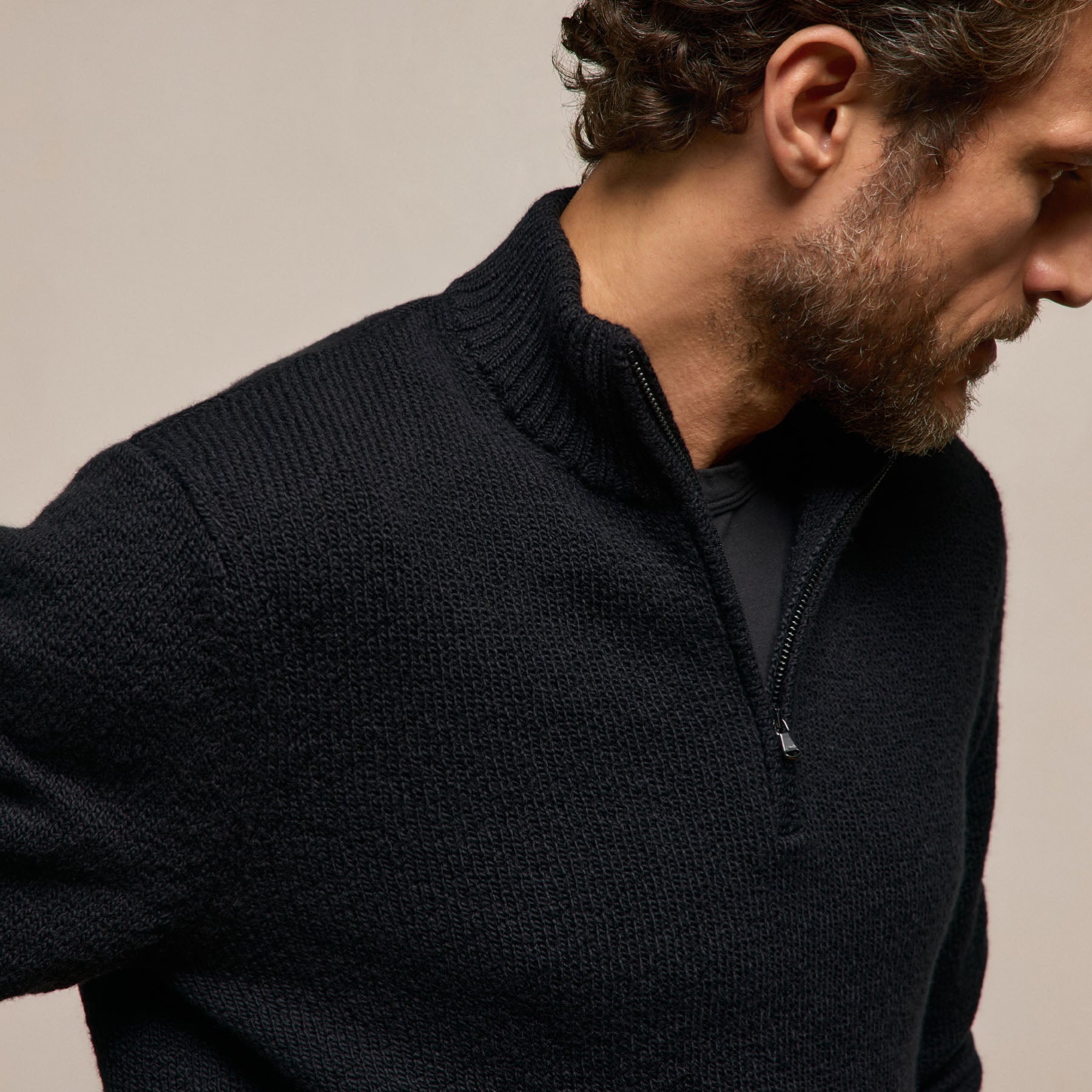 Stretch Cotton Knit Pullover in Black | James Perse Los Angeles