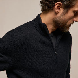 Stretch Cotton Knit Pullover in Black | James Perse Los Angeles