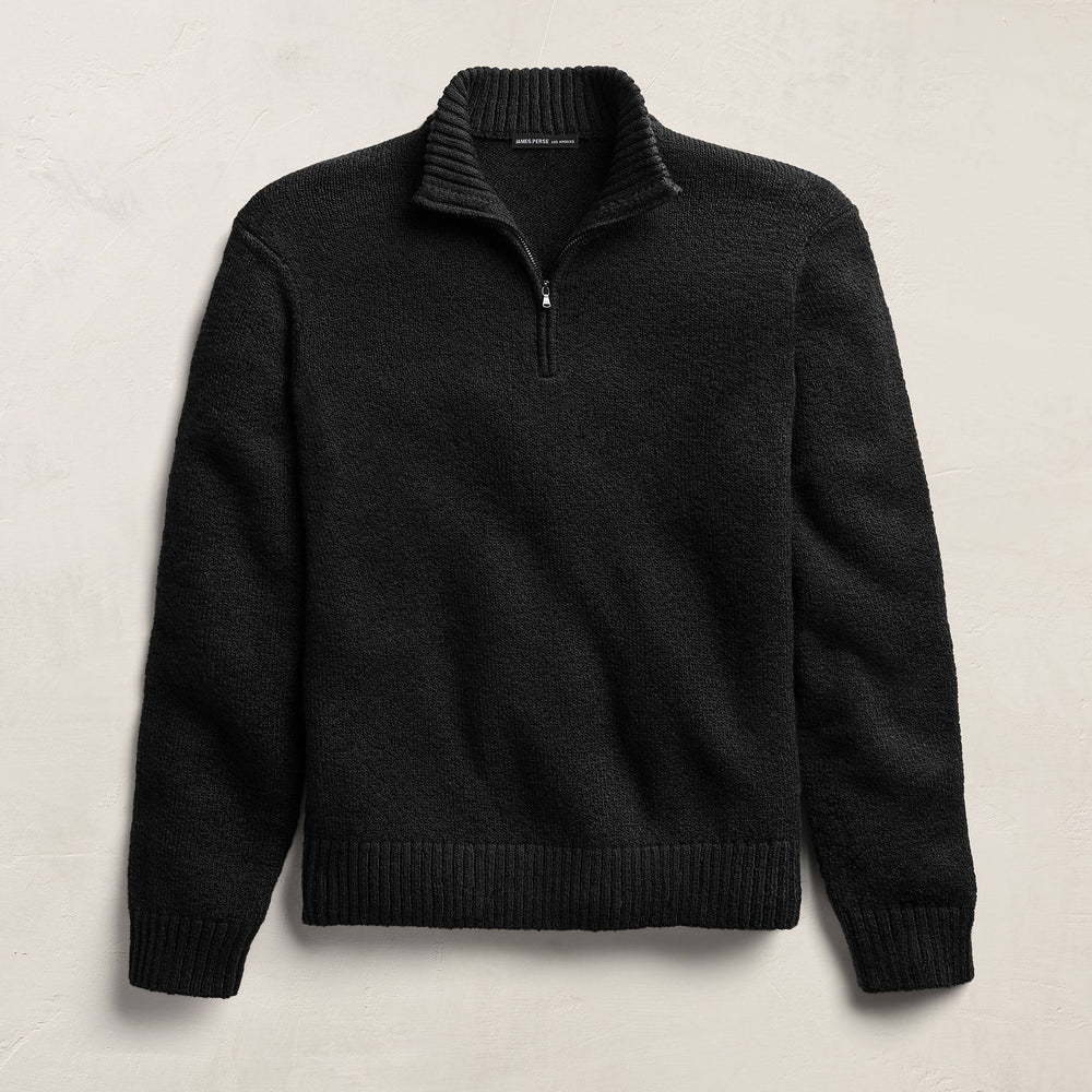 Stretch Cotton Knit Pullover in Black | James Perse Los Angeles