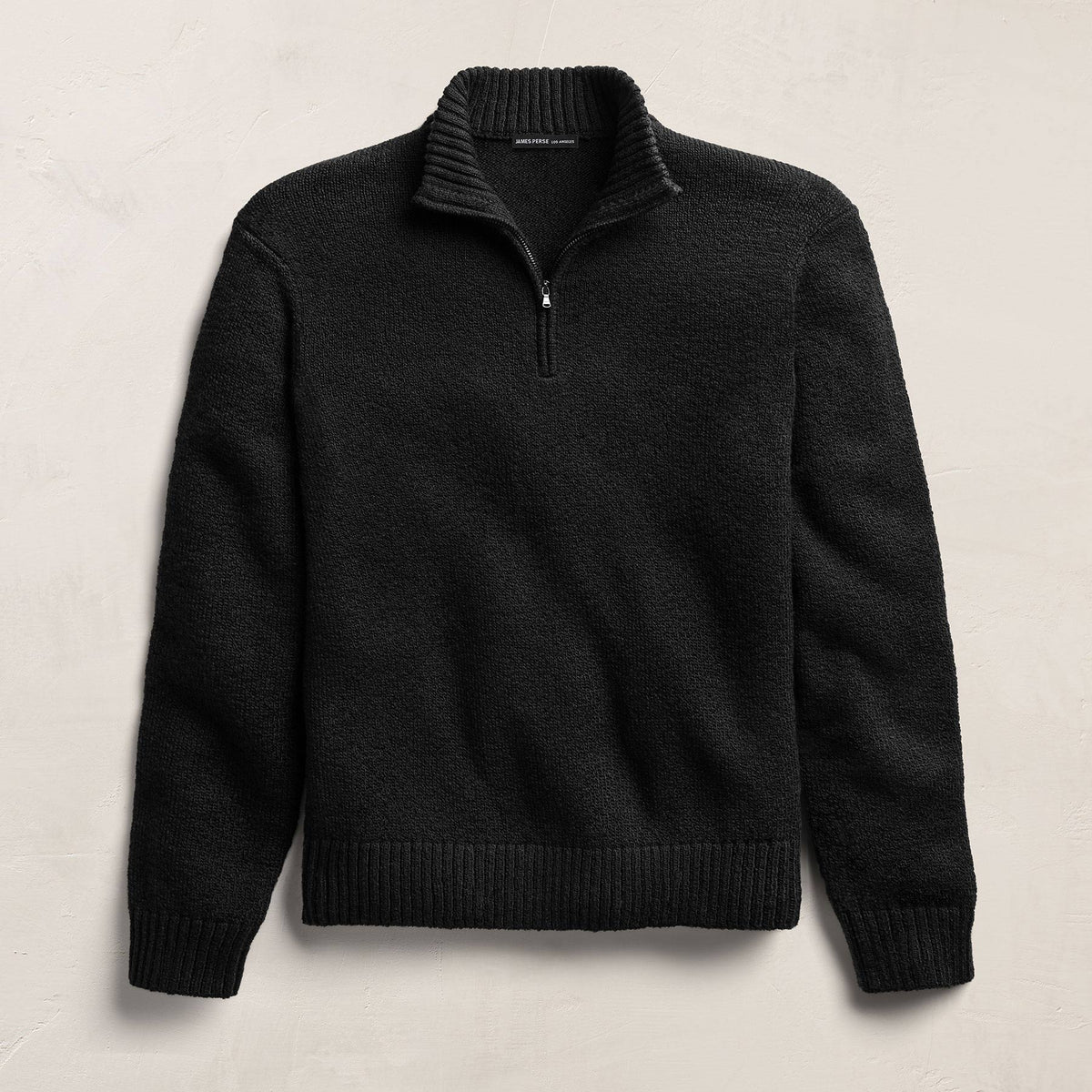 Stretch Cotton Knit Pullover in Black | James Perse Los Angeles