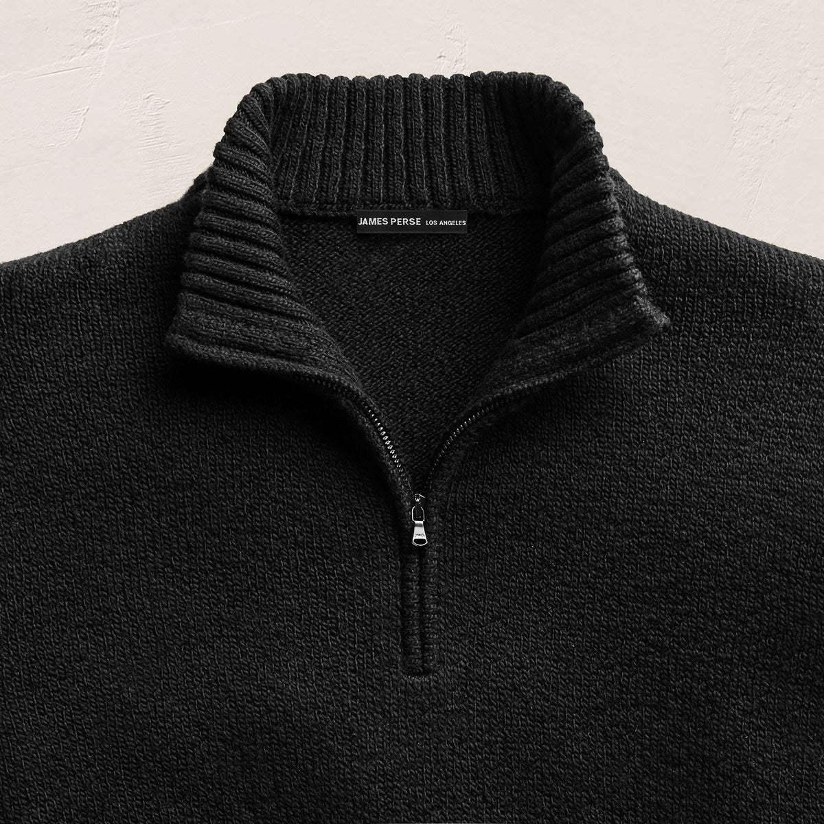 Stretch Cotton Knit Pullover in Black | James Perse Los Angeles