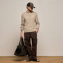 Stretch Cotton Knit Pullover in Taupe | James Perse Los Angeles