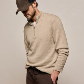 Stretch Cotton Knit Pullover in Taupe | James Perse Los Angeles