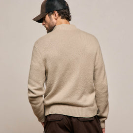 Stretch Cotton Knit Pullover in Taupe | James Perse Los Angeles