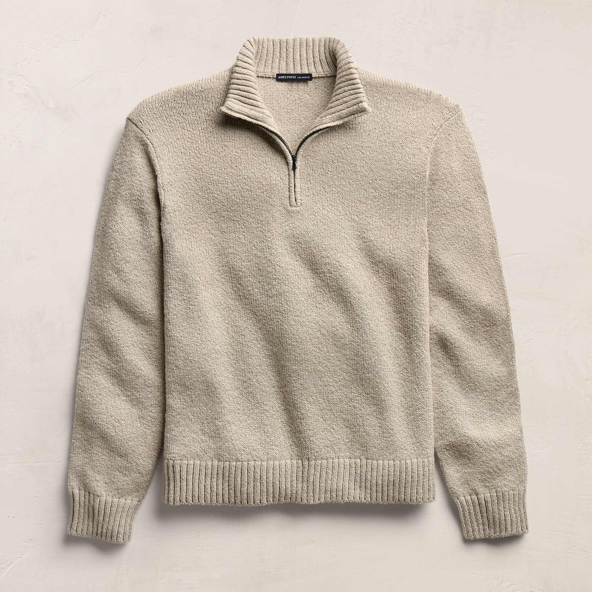 Stretch Cotton Knit Pullover in Taupe | James Perse Los Angeles