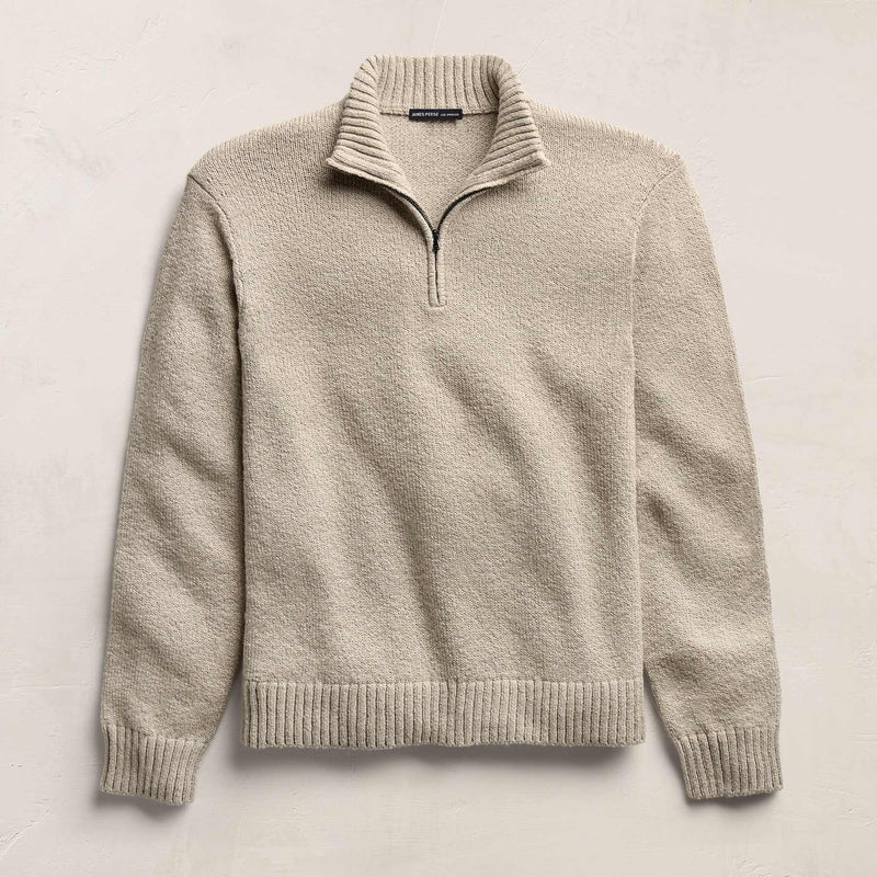 Stretch Cotton Knit Pullover in Taupe | James Perse Los Angeles