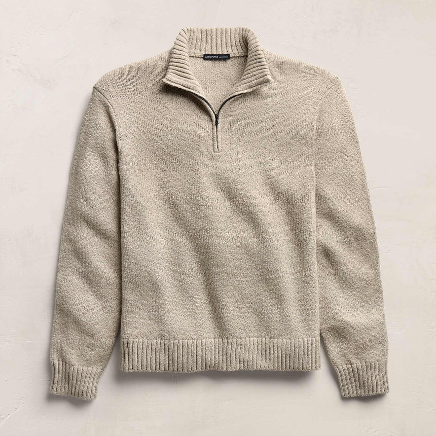 Stretch Cotton Knit Pullover in Taupe | James Perse Los Angeles