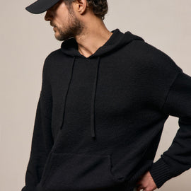 Stretch Cotton Hoodie in Black | James Perse Los Angeles