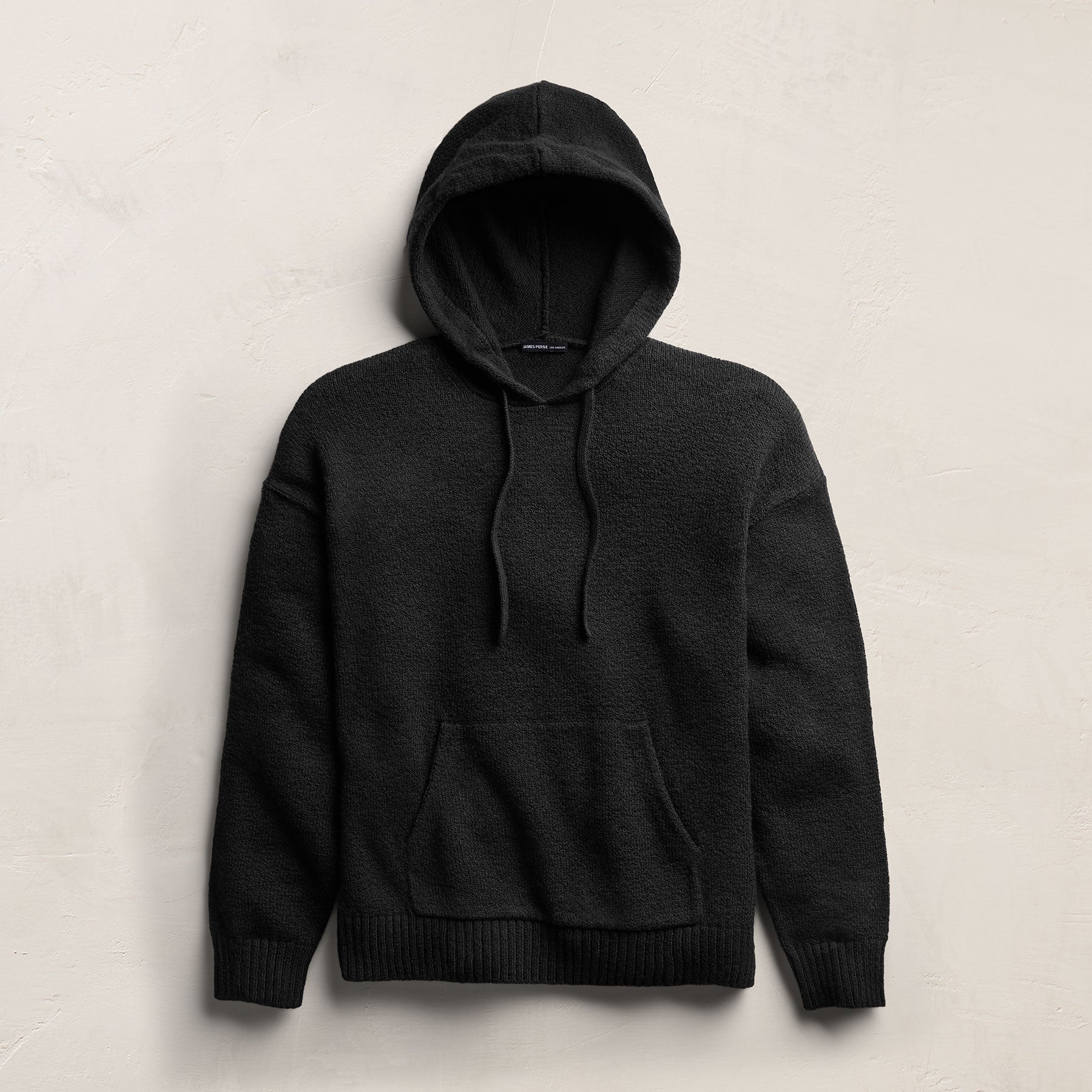 Stretch Cotton Hoodie in Black | James Perse Los Angeles